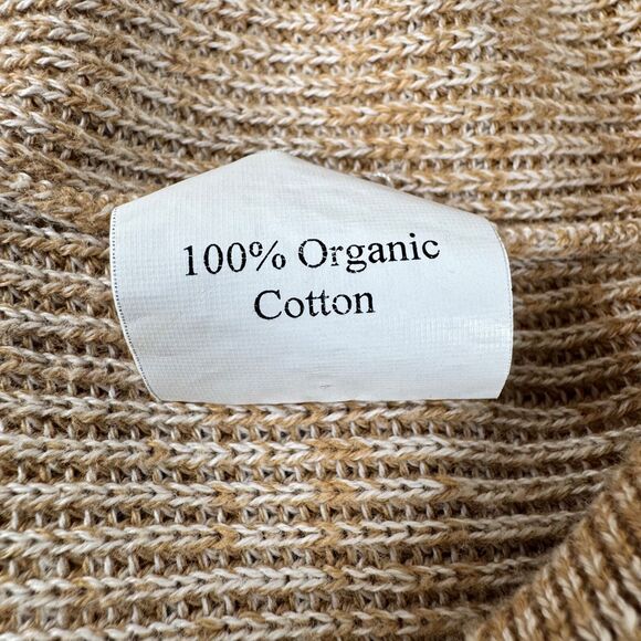 Sama Knits Womens Large Turtleneck Sweater Brown Organic Cotton Oversized Peru - Picture 11 of 12